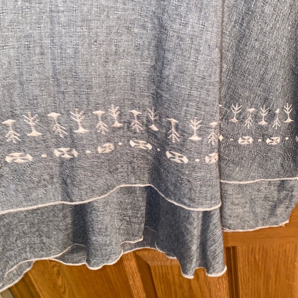 Indigo Soul Gray Embroidered 3/4 Sleeve Knee Length Dress Tunic Size Medium. - Picture 5 of 6